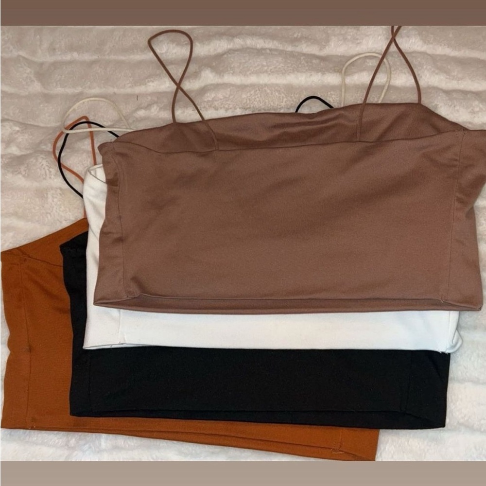 Women's Spaghetti Strap Tops - Brown, White, Black,Orange